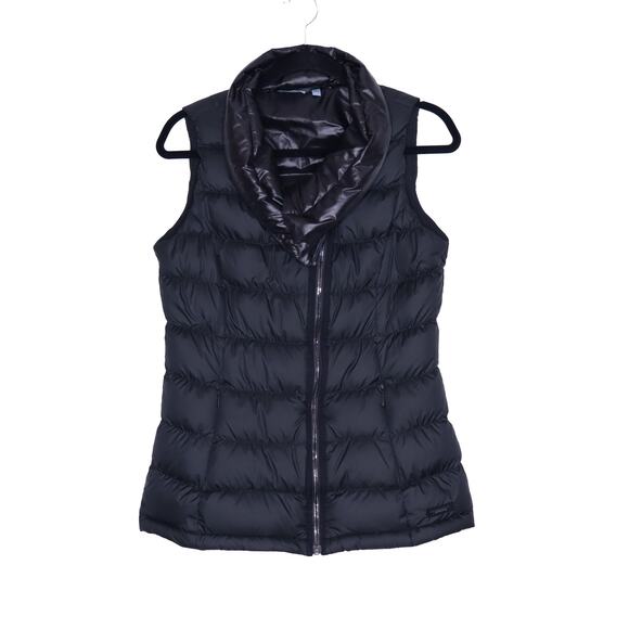 ATHLETA Downabout Vest Black Goose Down Fill Puffer High Neck Full Zip Women's S - Picture 1 of 11